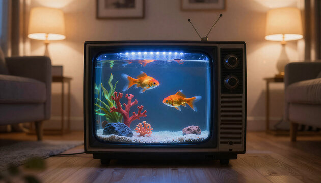 Retro TV Aquarium Glow