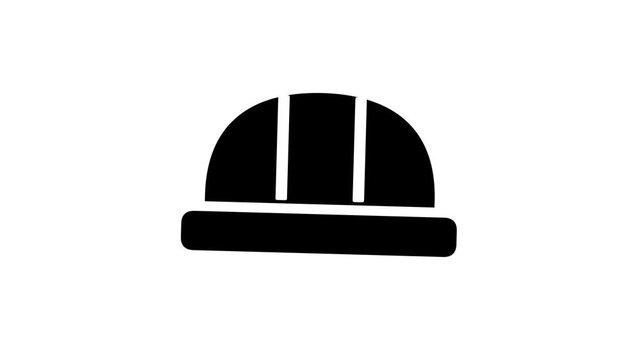 Black silhouette of a hard hat on a white background.