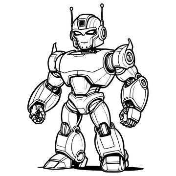 Cartoon robot fighter