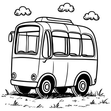 Cute Mini Bus Coloring Page