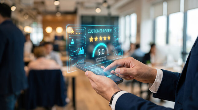 Five Star Customer Review Rating Hologram