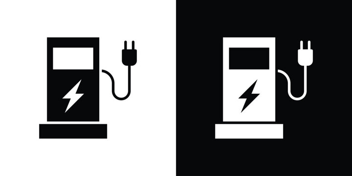 Charging station icon simple graphics pack
