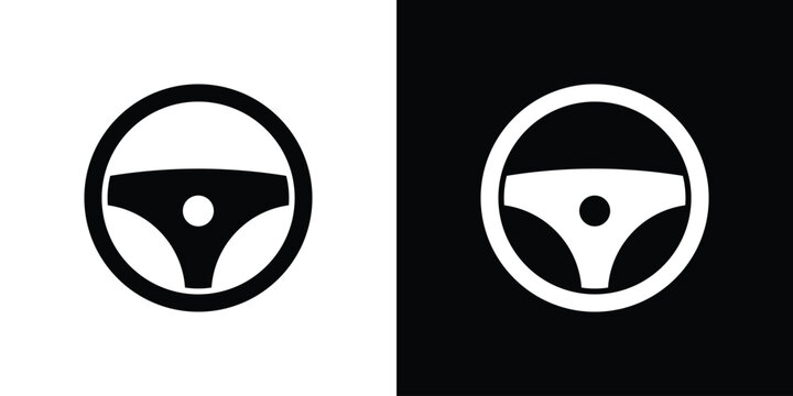 Steering wheel icon simple graphics pack