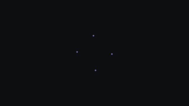 Minimalist Loading Animation Featuring Four Rotating Dots Forming a Dynamic Circular Pattern on a Solid Dark Background