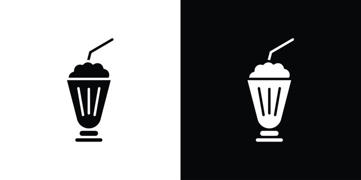 Milk shake icon minimal elements kit