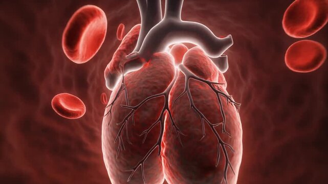 Red Blood Cells Flowing Through Vessel Toward Pulmonary Embolism