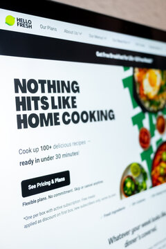 Mexico city, mexico, 06 02 2026, hellofresh meal kit delivery service website with food