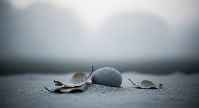 Stone and leaves in atmospheric environment