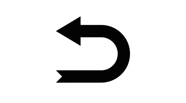 Black U-turn arrow symbol indicating a return or undo action.