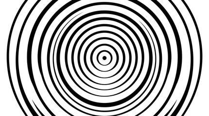 Fototapeta premium Hypnotic Swirl Optical Illusion, Concentric Circles Pattern, Abstract Black and White Vortex Background