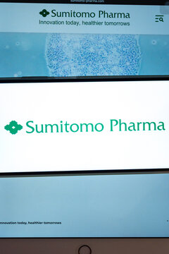 Sumitomo pharma website displaying innovation and health concepts