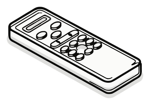 Presentation remote isometric vector line art icon. Generative AI