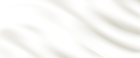 Fototapeta premium Texture of white yogurt, milk or cream surface. Abstract background with soft silk fabric, liquid yoghurt, dairy product or cosmetic creme, vector realistic illustration. 3D Illustration