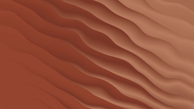 Abstract brown wavy lines background, smooth flowing 3 d motion minimalist texture for modern projects