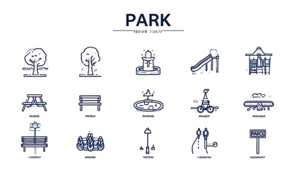 Fototapeta premium Vector illustration of park facilities and activities.