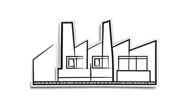 Minimalist line art illustration of a house.