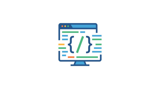 Colorful coding on computer screen.