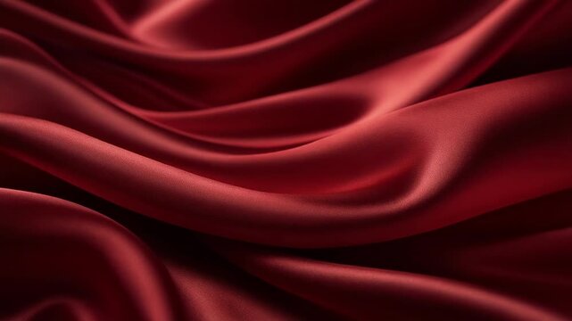 Elegant flowing red satin fabric video with mesmerizing movement and luxurious texture for fashion and design