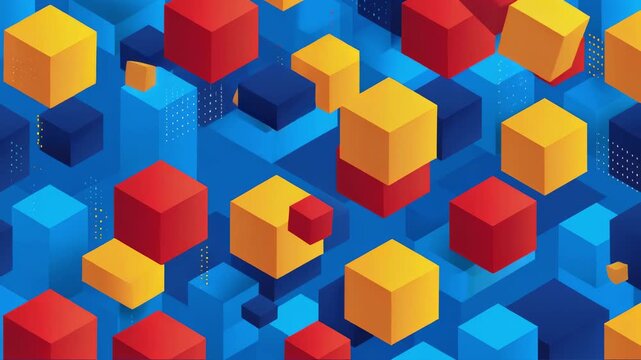 Firefly Explore vibrant colorful 3D cubes floating and interacting in a dynamic animated digital world