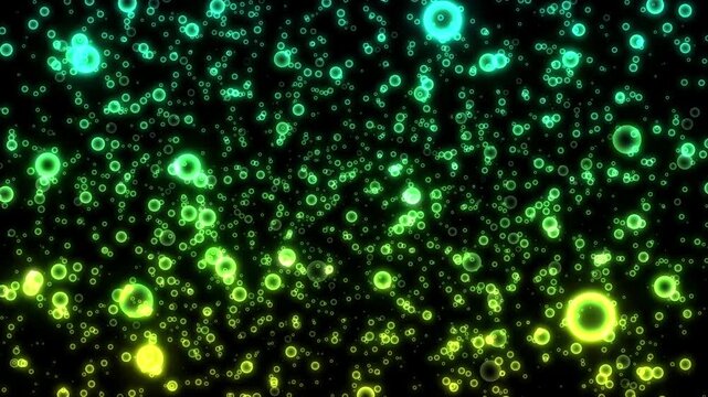 Bright Colorful Light Space Background, Green Circle Star Particle Design, Vector Decoration Animation, Shining Motion Pattern Party Celebration, Abstract Glow Effect, Particle, 4K, Effects, Gradient,