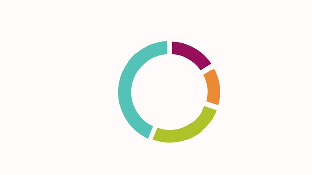 abstract colorful circles Sleek animated donut chart ring for displaying percentage distribution. Great visual asset for corporate presentations and infographics