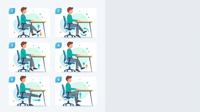 Leg exercise routine for office workers to prevent blood clots for World Thrombosis Day awareness