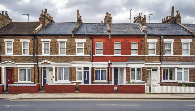 Crouch End�north London�street with terraced houses.
