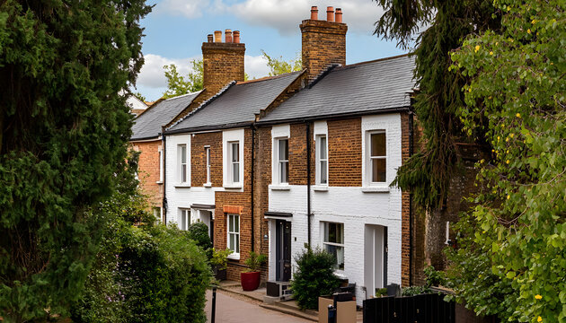 Crouch End�north London�street with terraced houses.