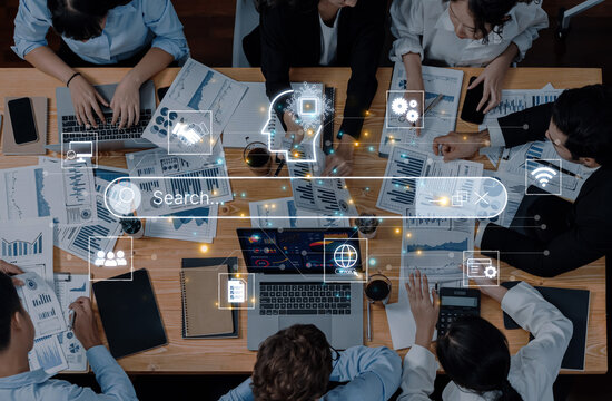 Artificial intelligence AI search concept enabling smarter discovery, recommendations to digital services and knowledge. Generative AI search engine algorithm provide user intent result. Corpus