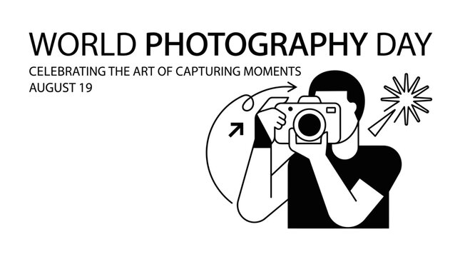 World Photography Day Minimalist Illustration