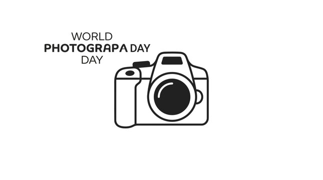 World Photography Day Minimalist Vector Illustration