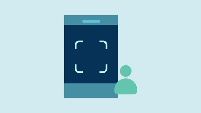 Phone with verification sign on screen and profile, Account security concept icon 2d animation with alpha matte