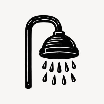 Minimalist shower icon illustration.
