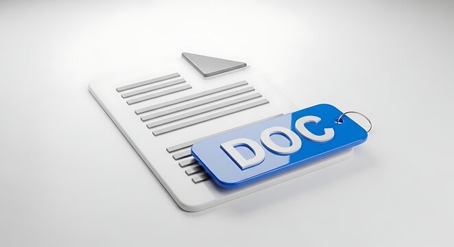 Document file icon with blue tag label document business software extension