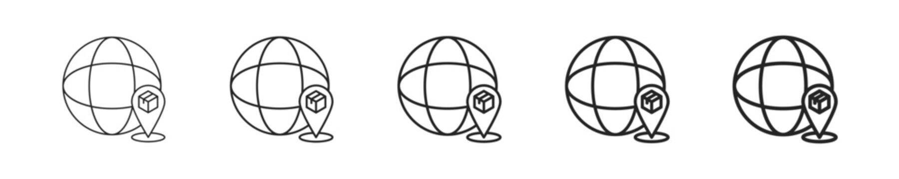 Courier vector icon in minimalist line style. Clean editable stroke illustration with geometric design and monochrome appearance, isolated on white background