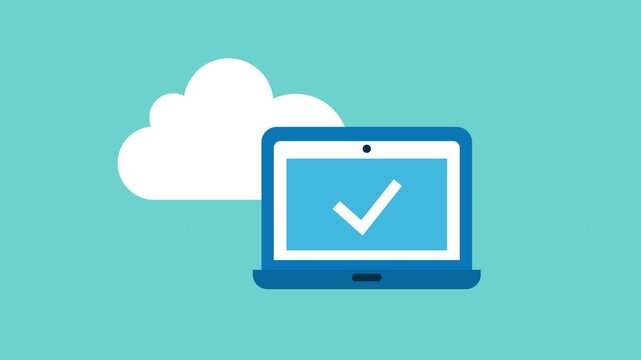 Cloud Storage icon 2d Animation with Alpha Matte