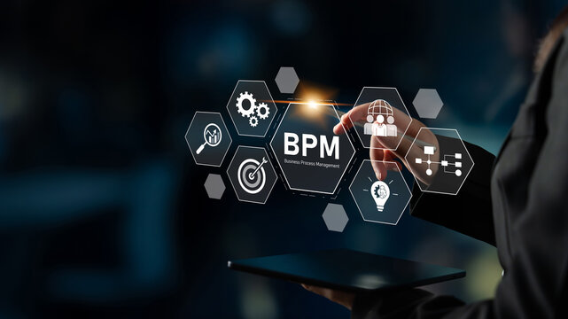 Business Process Management concept showing workflow analysis, process optimization, team collaboration, automation, and performance improvement Latch