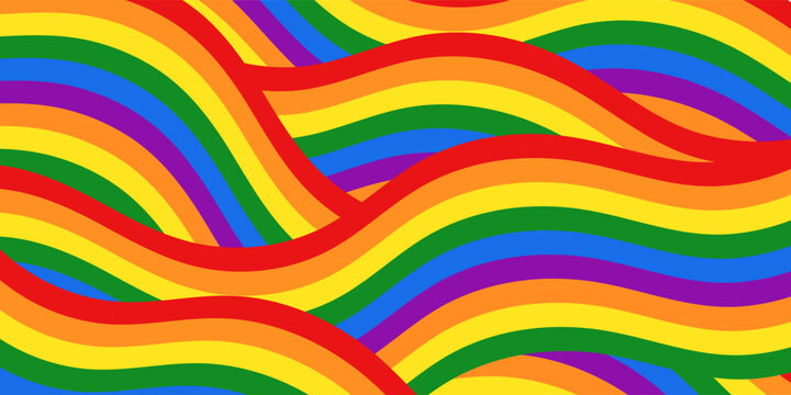 LGBT pride flag background, rainbow waving flag border