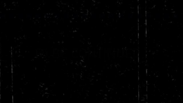 Vintage film grain "To Be Continued" title card on black background with old film dust and scratches, cinematic ending screen, horizontal.
