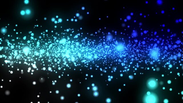 Blue Winter Particle 4K Effects with Glowing Stars, Bright Space Background, Sparkling Light Design, Vector Pattern Decoration, Soft Fog Bokeh, Shimmering Glow Motion Animation