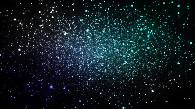 Blue Christmas Snow Particle 4K Effects with Falling Snowflakes, Winter Night Sky Background, Glowing Stars, Holiday Vector Design, Sparkling Water Pattern, Bright Motion Animation