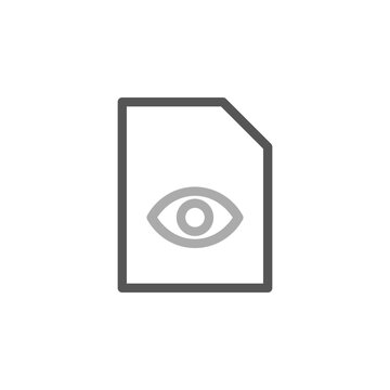 File preview gray outline icon in dual tone style symbol for document viewing