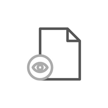 File preview gray outline icon in dual tone style symbol for document viewing