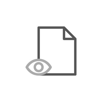 File preview gray outline icon in dual tone style symbol for document viewing