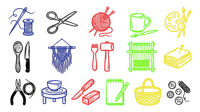 Handcrafted Hobby Icons Collection