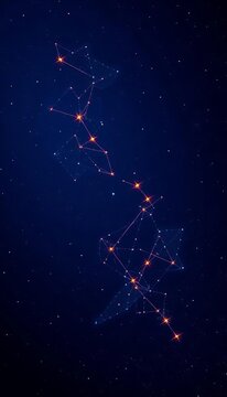 Stylized constellation on a dark blue background, ||constellation, background