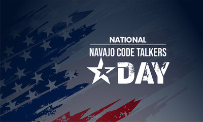 National Navajo Code Talkers Day   Patriotic Typography Animation with USA Flag Background  Title 2 © edi