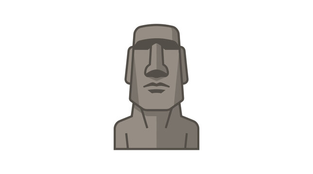 Moai Statue Easter Island Rapa Nui Vector Illustration