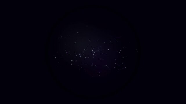 This seamless looping background features faint star constellations against a dark cosmic space.