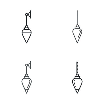 Various pendulum designs showcasing different hanging mechanisms in a minimalist style